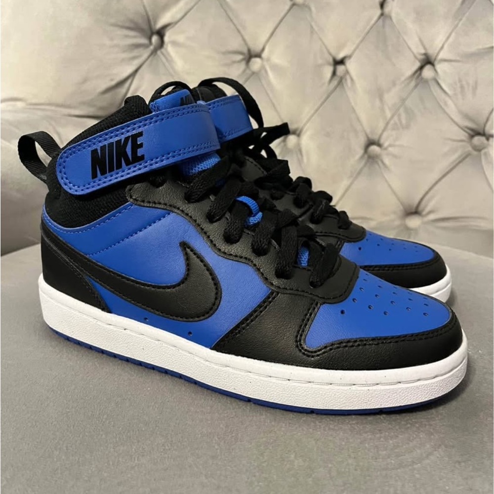 Nike Black and Blue High-Top Sneakers